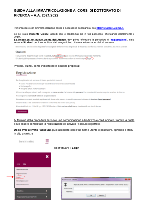 博士研究课程注册指南 – A.Y. 2021/2022